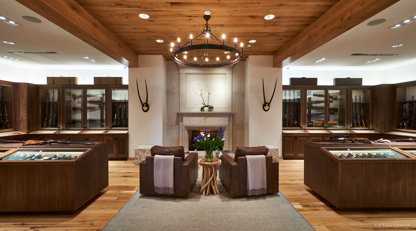 Caliber Outdoors Custom Gun and Ammunition Cabinetry and Fireplace