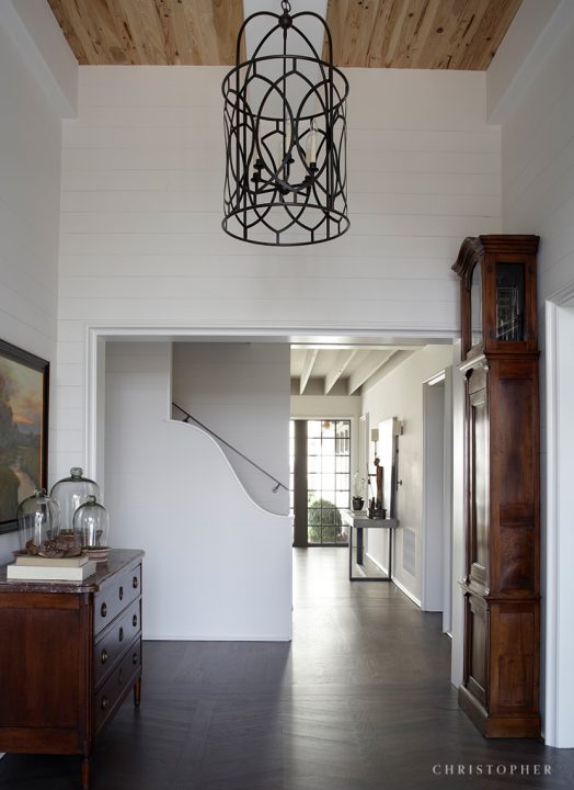 Christopher Architecture and Interiors Transitional Estate Foyer with Custom Stair Detail